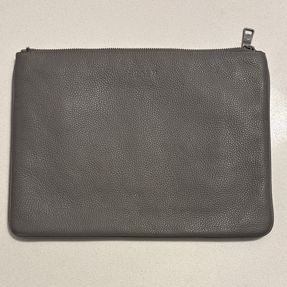 Coach Charcoal Leather Men's Pouch